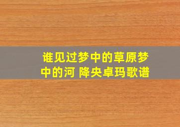 谁见过梦中的草原梦中的河 降央卓玛歌谱